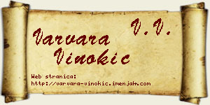 Varvara Vinokić vizit kartica